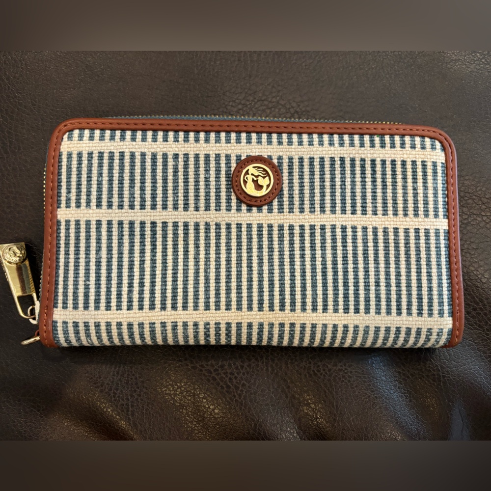 Spartina 449 Blue and Brown Striped Wallet